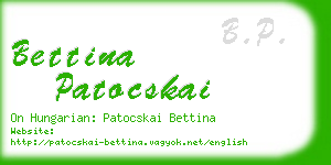 bettina patocskai business card